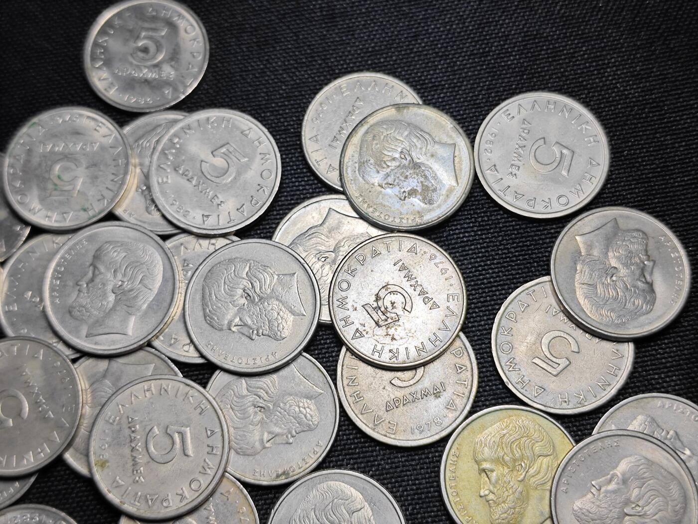 KK钱币收藏小铺 《套币 好品/批量散币专场》  2月预留时间 周末发货  希腊5德拉克马57枚一组