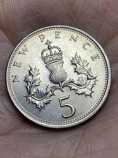 2025年第一百四十三场(总第一百六十九场）外国好品散币场(免佣金) - 英国🇬🇧1969年5新便士(伊丽莎白二世中年花冠，十进制第一版)