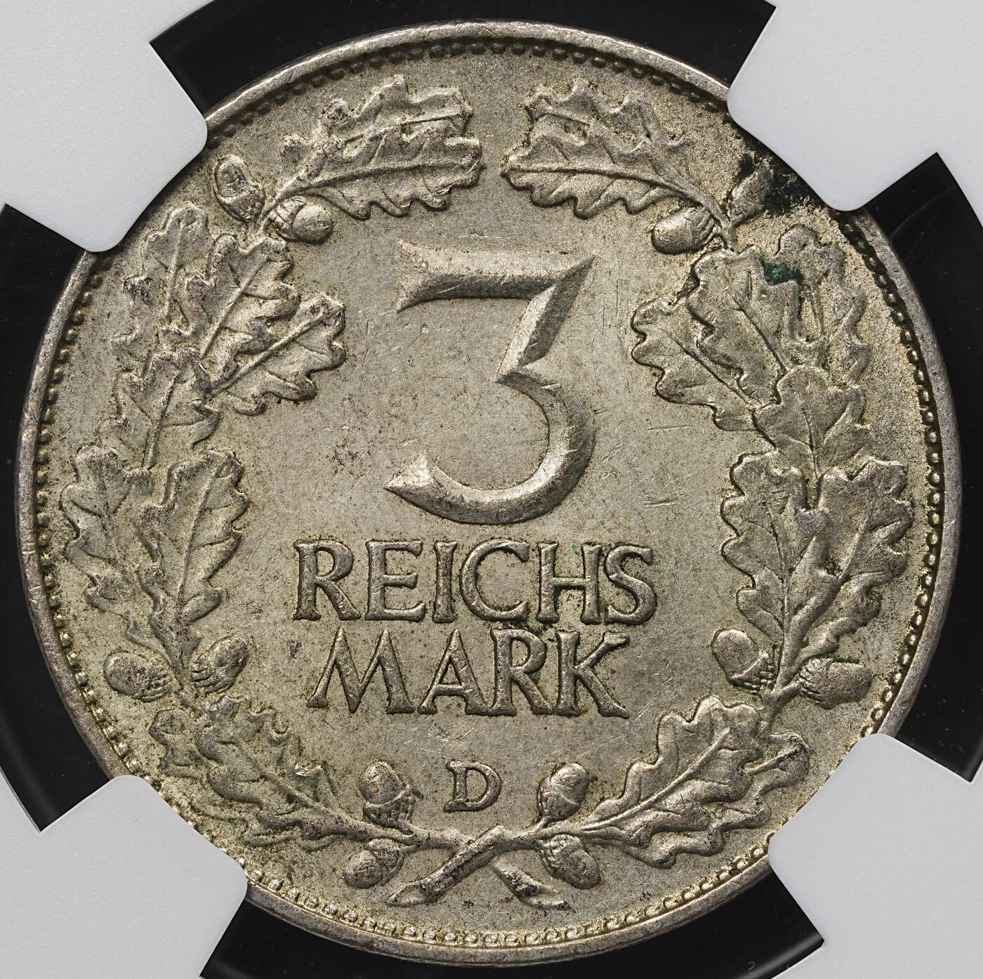 修遠堂世界钱币第九十九期 NGC MS62 1925年德国魏玛共和国-莱茵兰千年纪念3马克银币 D厂铭