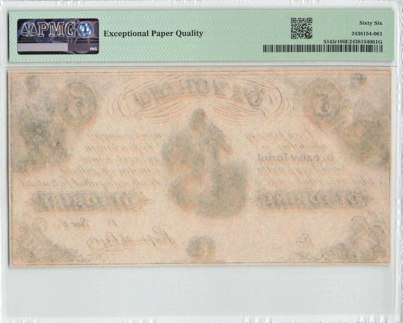 小福收藏拍卖第198期 评级币精选场  本期有菲律宾百位靓号100000比索超大纪念钞 苏里南25000盾花鸟版最高值 柬埔寨珍品56年50瑞尔 南越未发行版最高值打飞机  巴哈马彩背 老挝中国代印57年样钞 匈牙利 斯洛伐克 法罗群岛等多国精美高分珍稀老钞精品纸币 匈牙利 1852年 5福林 173年老钞 精美 PMG66 EPQ 亚军分