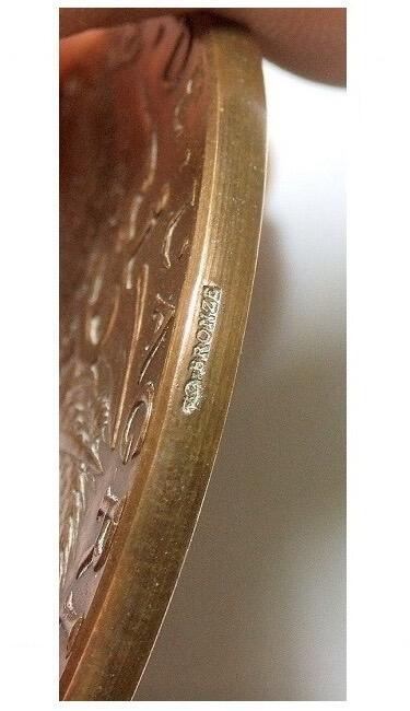 法国1896年 小飞侠女神头像高浮雕精制大铜章 50MM