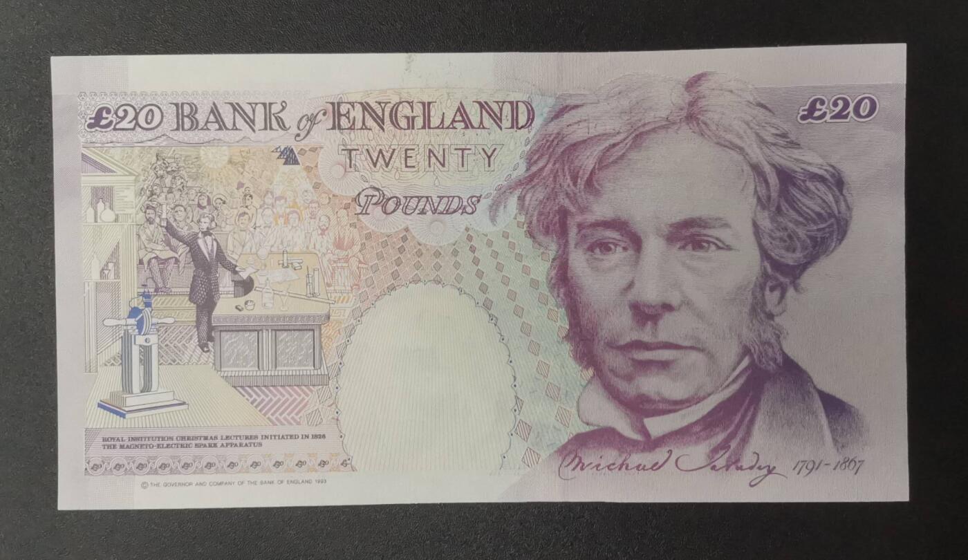 《艾美收藏》第226期-12.28周日外币精品场-蛇年收官 英国E序列初版数字冠版Y01 Column Sort 特殊冠20镑UNC靓号891136 Kentfield签名