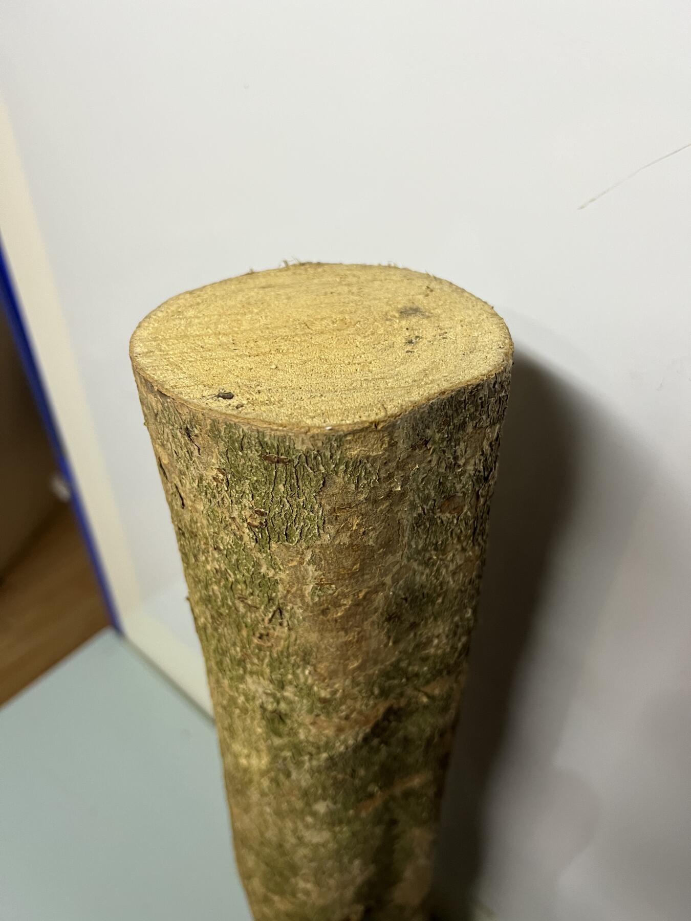 零元拍： 1225-2金丝楠 原木 风水柱 横财（材）带皮， 尺寸：67/9.5/19/14.5CM。抛光后金灿灿满香。最后图为成品效果