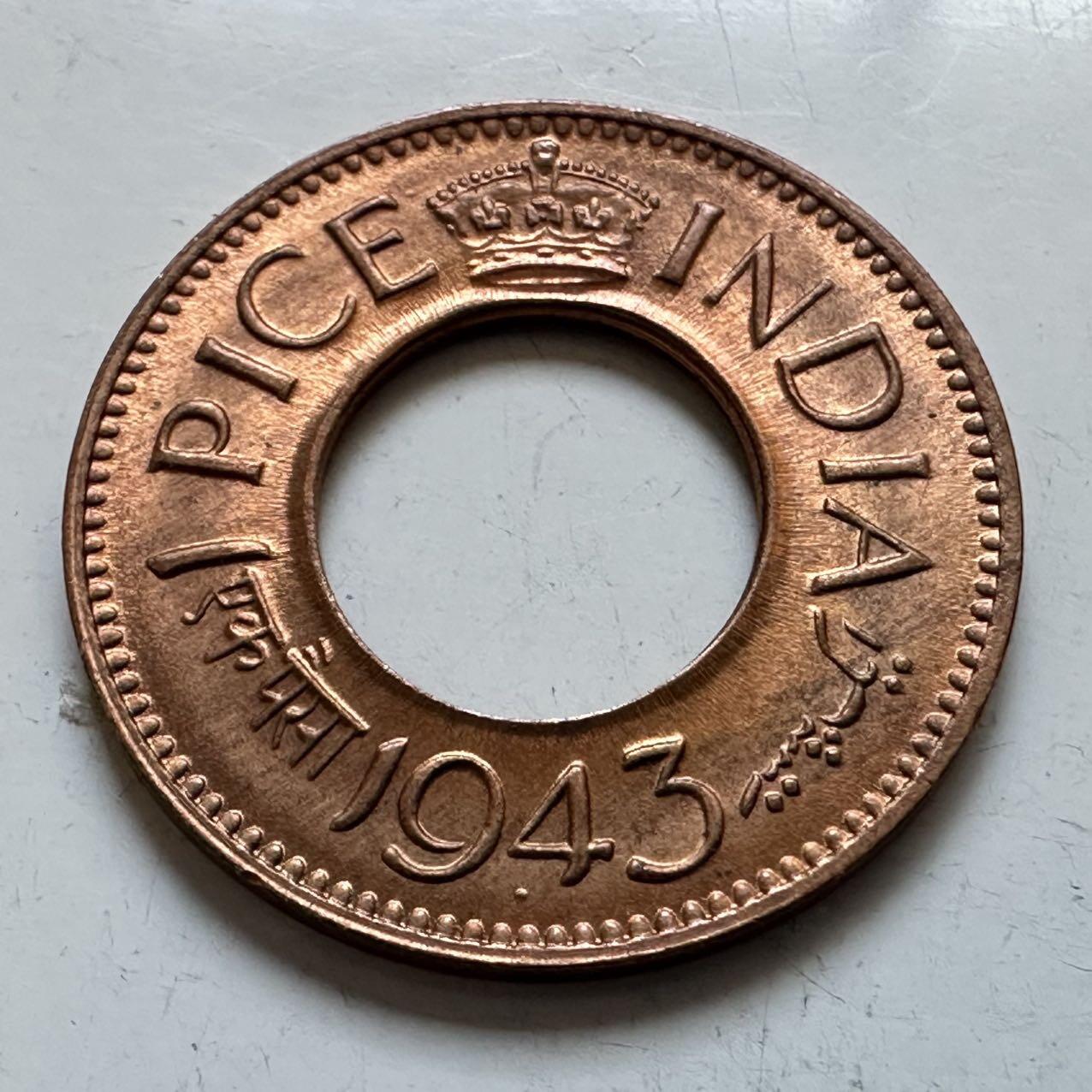 🌹外币初藏🌹🐯2025年第146场  每周二四六晚8️⃣点 接代拍 英属印度1943年一派沙 c