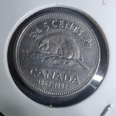 沼泽如烟--第945场 - 加拿大1992年五分纪念币