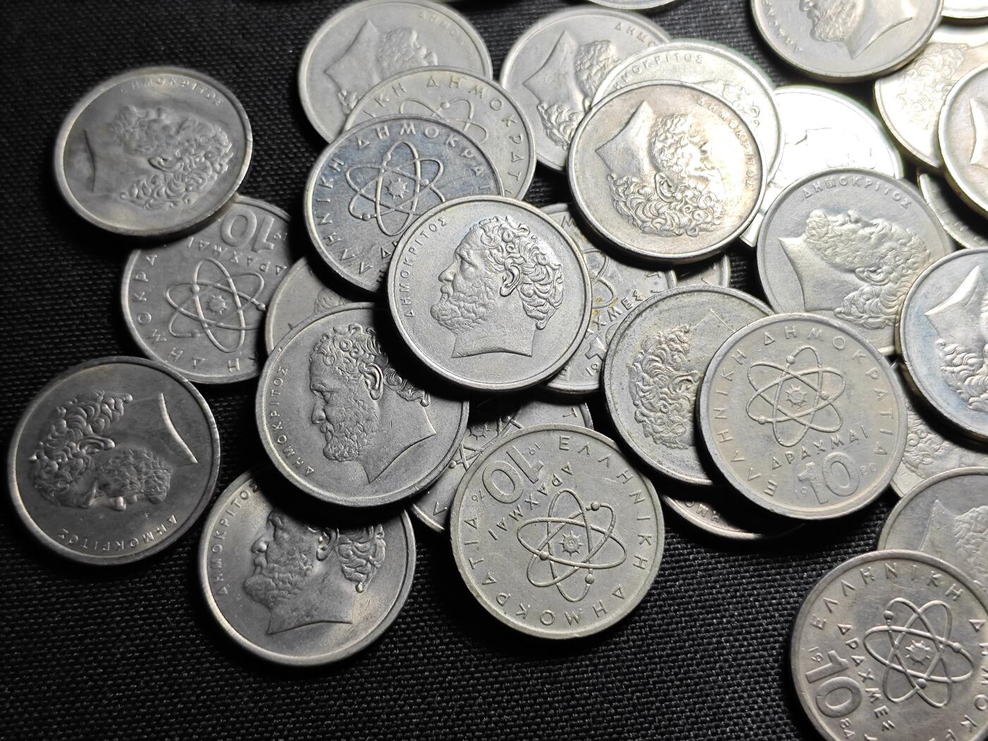 KK钱币收藏小铺 《套币 好品/批量散币专场》  2月预留时间 周末发货  希腊10德拉克马一组67枚