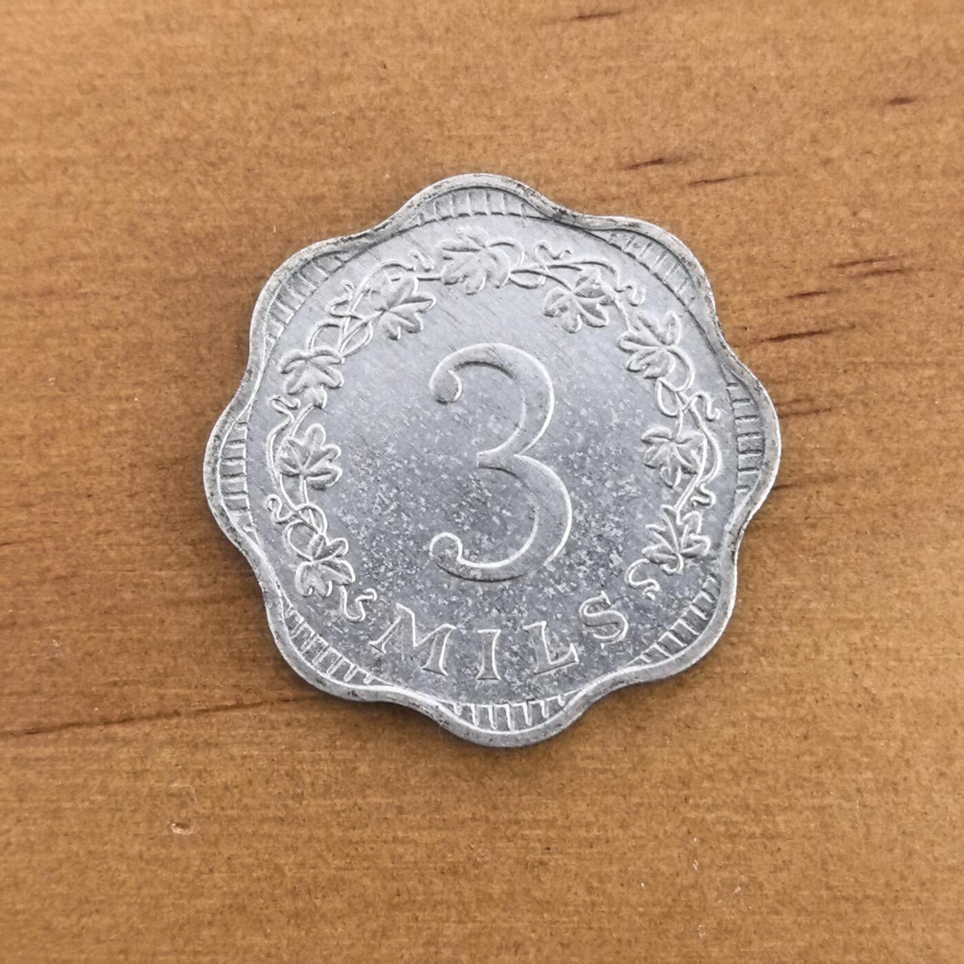 各国硬币第7期 无佣金 马耳他3米尔