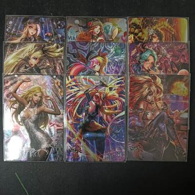 花开卡拍第53期（12月28号周日截拍，品控勿拍!!!拍品不寄存，运费5元，自制卡难免瑕疵，可能存在轻微撞角爆边等出厂瑕疵，品控介意勿拍！） - 宁缺卡牌 不良道第三弹 一套9张 粗闪