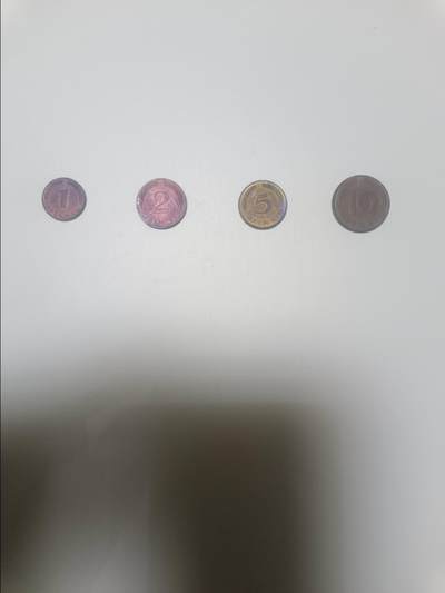 【20251230】非全新纸币和硬币第319场 - 德国4枚硬币不同版本