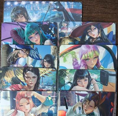 花开卡拍第53期（12月28号周日截拍，品控勿拍!!!拍品不寄存，运费5元，自制卡难免瑕疵，可能存在轻微撞角爆边等出厂瑕疵，品控介意勿拍！） - 燎原 ACG美女9张  彩闪、纱布闪