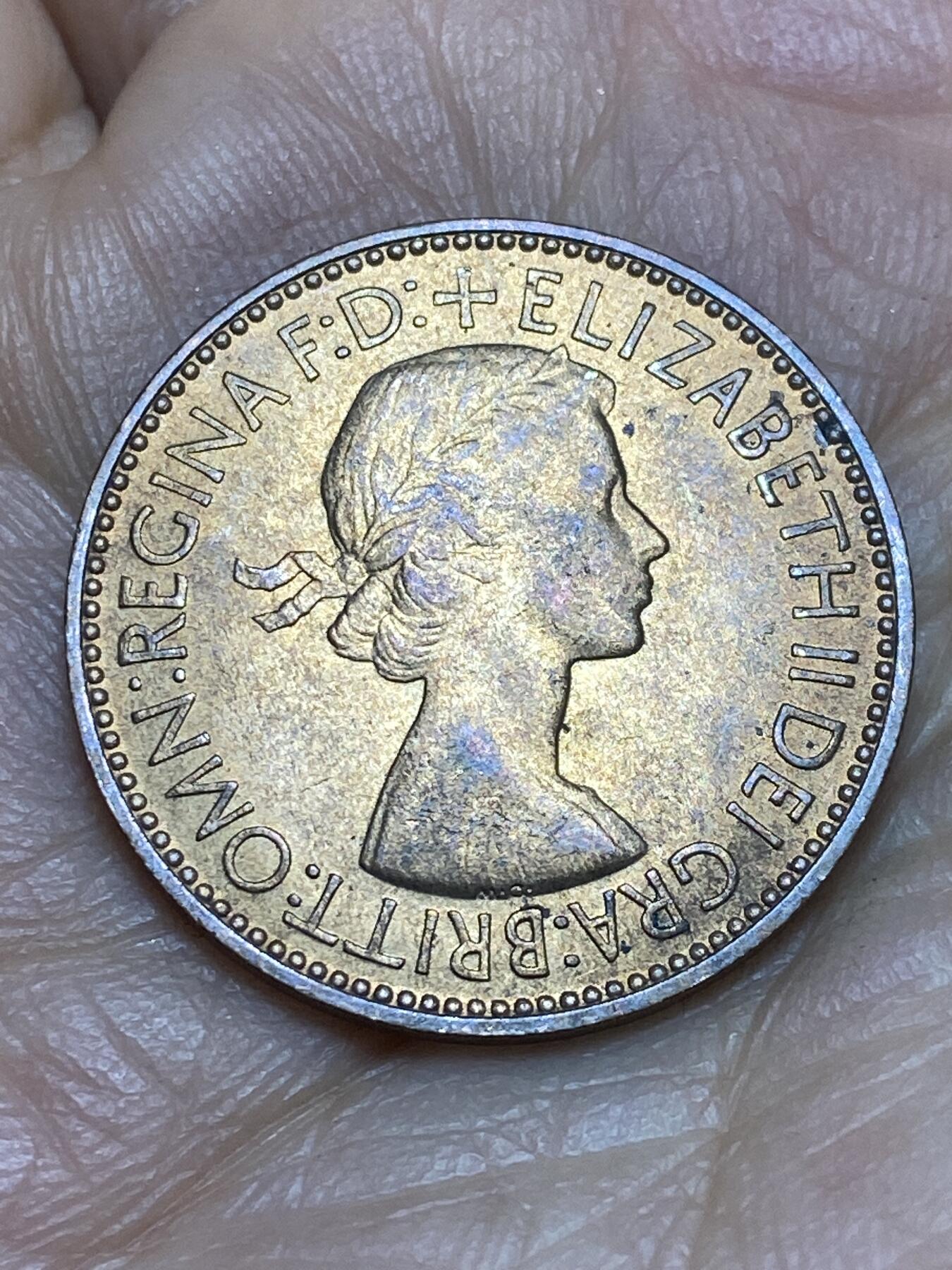 2025年第一百四十三场(总第一百六十九场）外国好品散币场(免佣金) 英国🇬🇧1953单年份半便士(伊丽莎白二世加冕年，青年桂冠第一版)