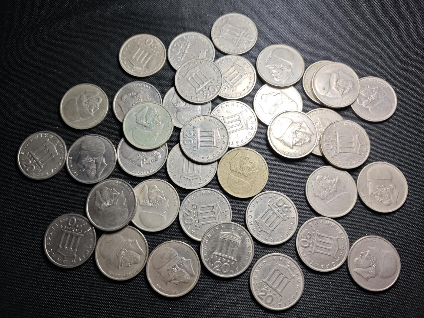 KK钱币收藏小铺 《套币 好品/批量散币专场》  2月预留时间 周末发货  希腊20德拉克马37枚