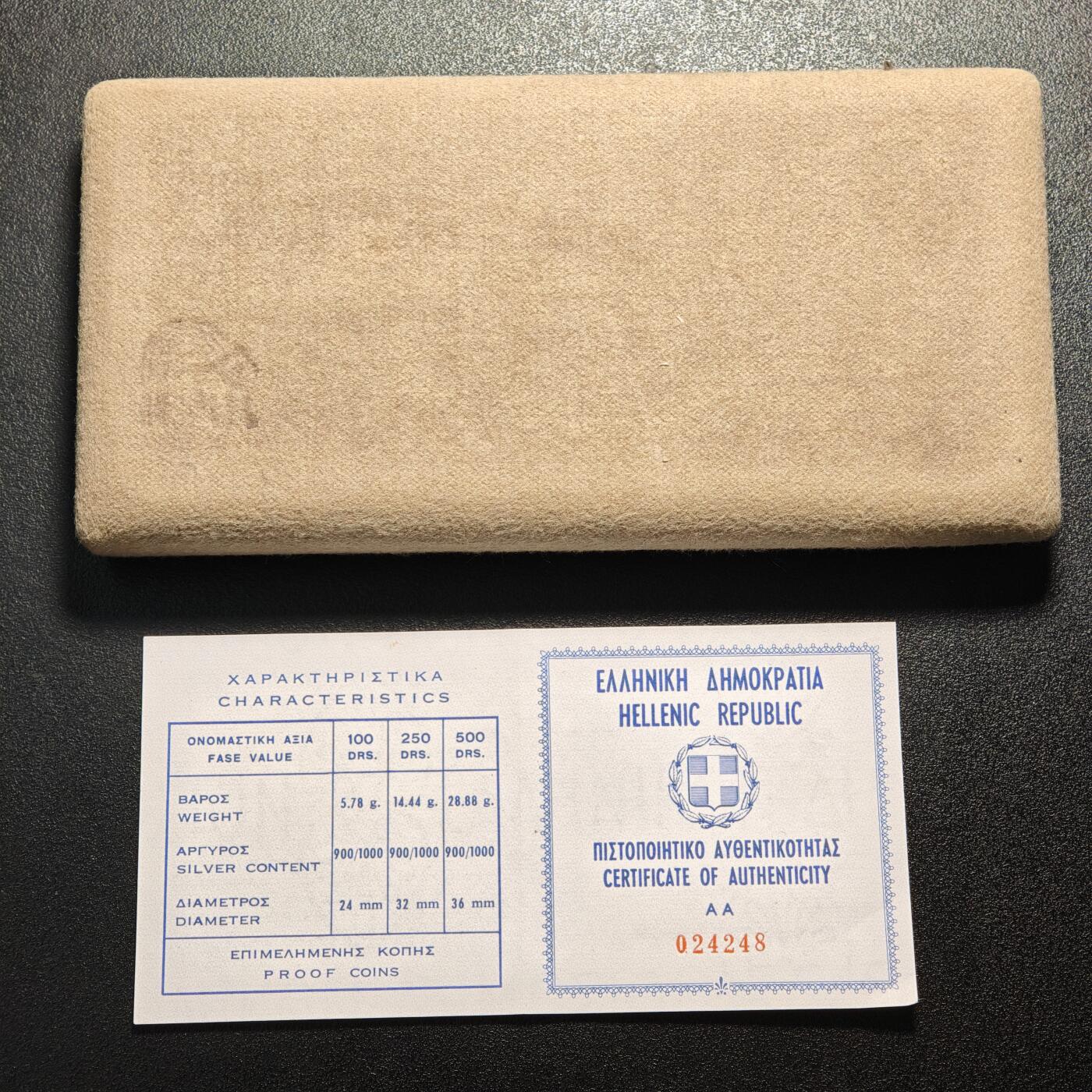 【德藏】世界币章拍卖第159期(元旦专场拍卖) 1981年 希腊欧洲田径锦标赛精制纪念套币 原盒 带证书