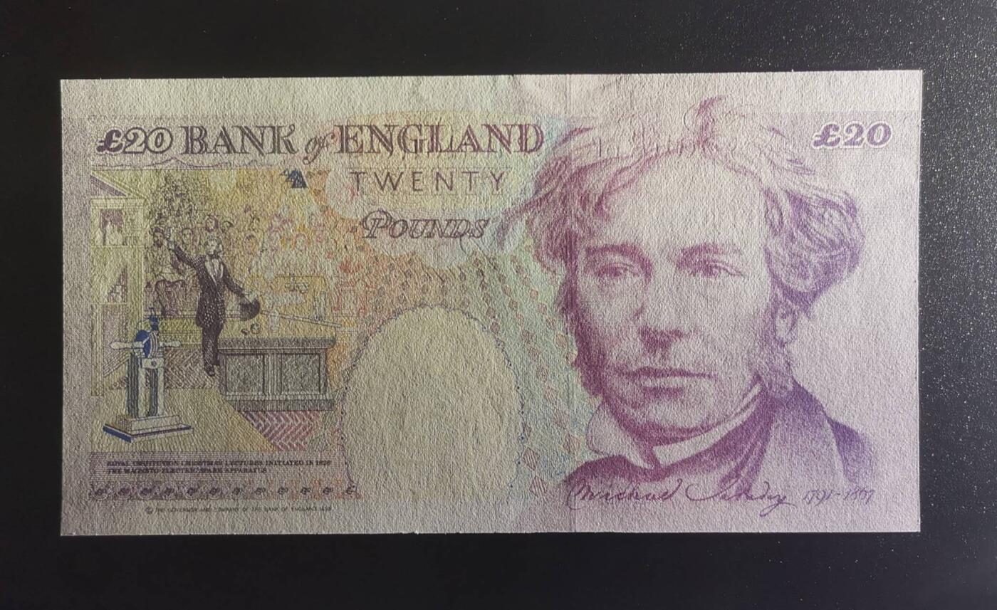 《艾美收藏》第226期-12.28周日外币精品场-蛇年收官 英国E序列初版数字冠版Y01 Column Sort 特殊冠20镑UNC靓号891136 Kentfield签名