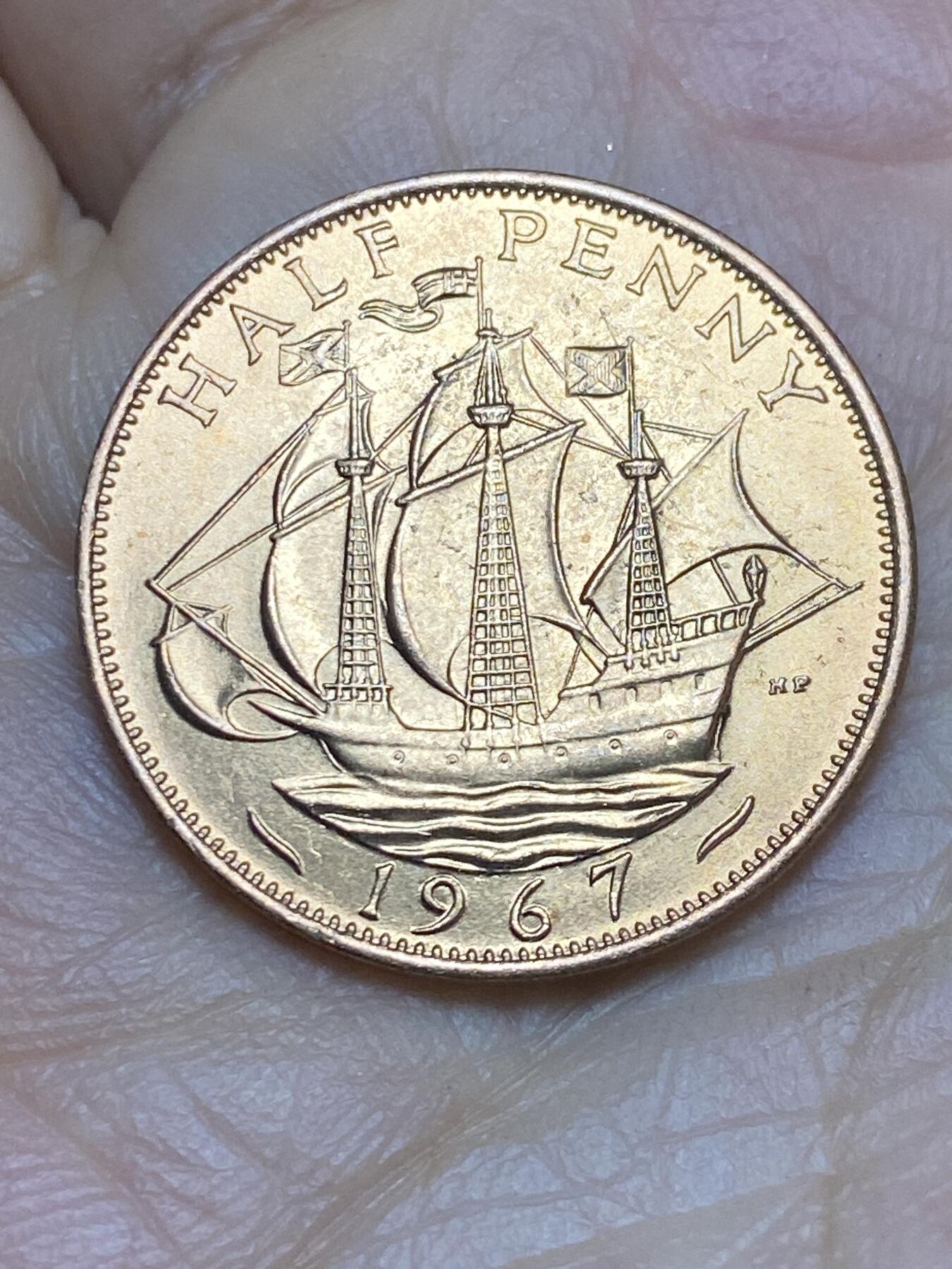 2025年第一百四十三场(总第一百六十九场）外国好品散币场(免佣金) 英国🇬🇧1967年半便士(伊丽莎白二世青年桂冠第二版，普制币关门年)