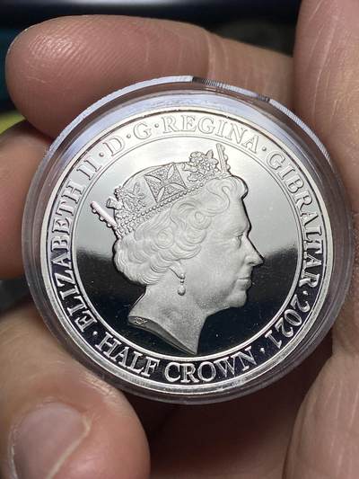 2025年第一百四十三场(总第一百六十九场）外国好品散币场(免佣金) - 英属直布罗陀🇬🇮2021年半克朗精制币(纪念伊丽莎白二世70年王室奉献纪念币)