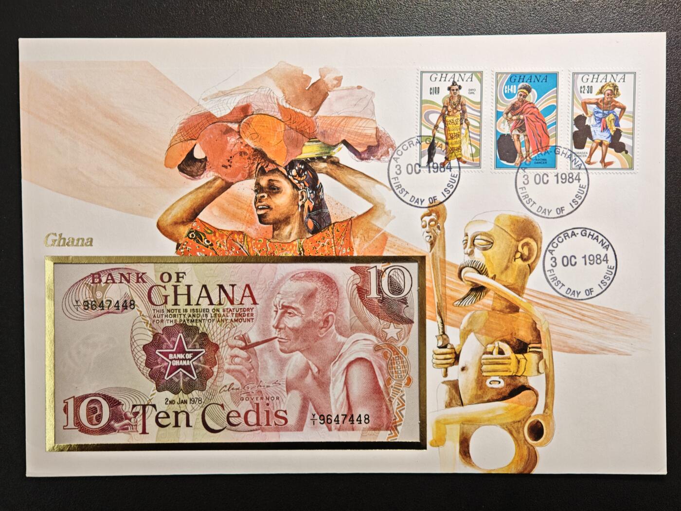 【德藏】世界币章拍卖第159期(元旦专场拍卖) 4套一组 新加坡1元纸币纪念邮封、加纳10塞地纸币纪念邮封、英国圣诞特别纪念邮封、保加利亚1列弗纸币纪念邮封