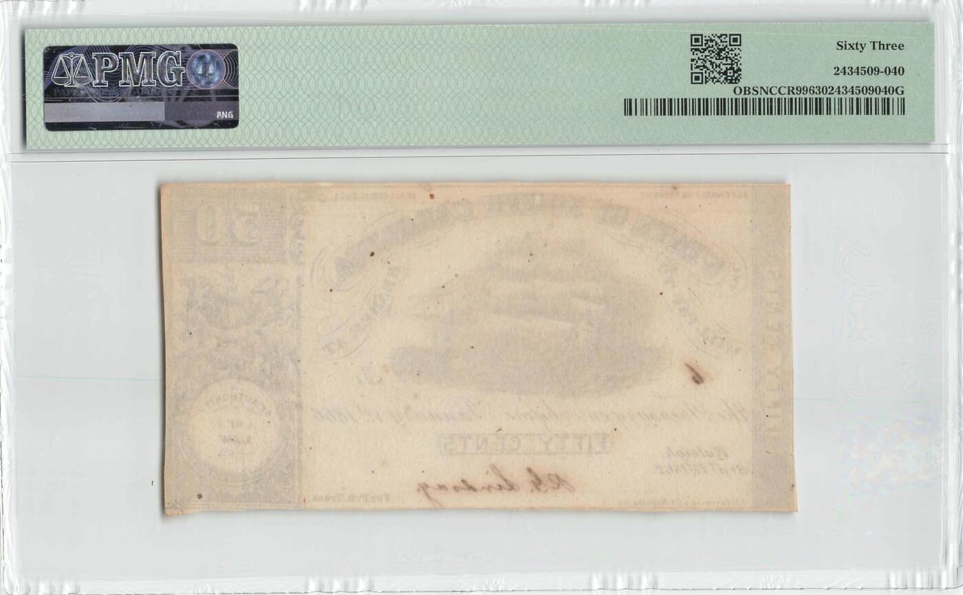 小福收藏拍卖第198期 评级币精选场  本期有菲律宾百位靓号100000比索超大纪念钞 苏里南25000盾花鸟版最高值 柬埔寨珍品56年50瑞尔 南越未发行版最高值打飞机  巴哈马彩背 老挝中国代印57年样钞 匈牙利 斯洛伐克 法罗群岛等多国精美高分珍稀老钞精品纸币 美国 北卡罗莱纳 1862年 50分 PMG63 亚军分