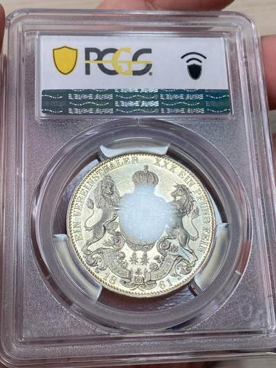 万国钱币拍卖第058期（万国新年大拍） PCGS MS65 1861年德国汉诺威流通狮马泰勒 流通狮马中的少见年份 BU品质极其难得 极强的浮雕镜面和喷砂质感 实物上手状态惊艳 PC亚军分更高仅一枚