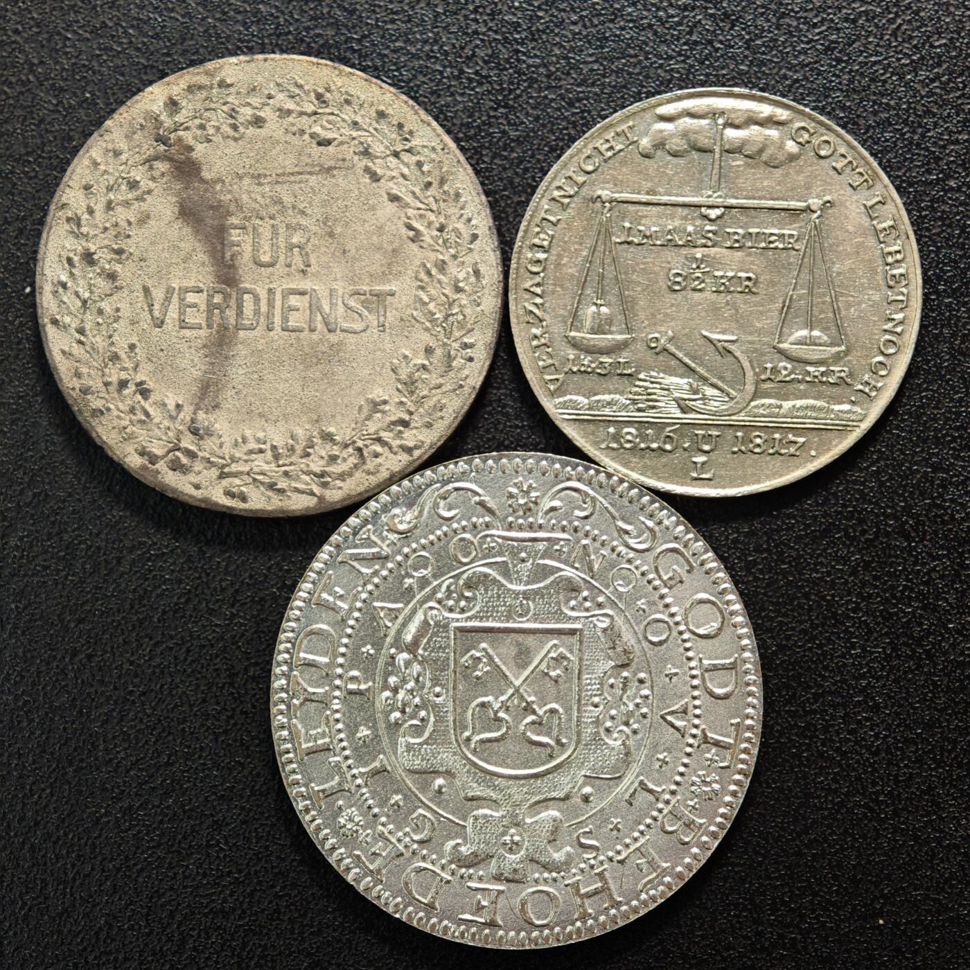 【德藏】世界币章拍卖第159期(元旦专场拍卖) 3枚一组 欧洲金属纪念章 详细尺寸请看拍品介绍