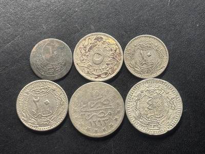 邮泉阁限时拍卖第三十八场 亚洲专场（硬币在国外。请付邮费6元。） - 奥斯曼帝国6枚