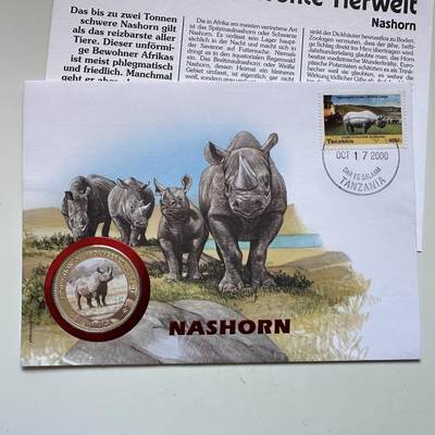 🌹外币初藏🌹🐯2025年第146场  每周二四六晚8️⃣点 接代拍 - 乌干达1996年犀牛1000先令克朗纪念币