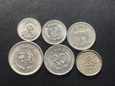 邮泉阁限时拍卖第三十八场 亚洲专场（硬币在国外。请付邮费6元。） - 尼泊尔6枚