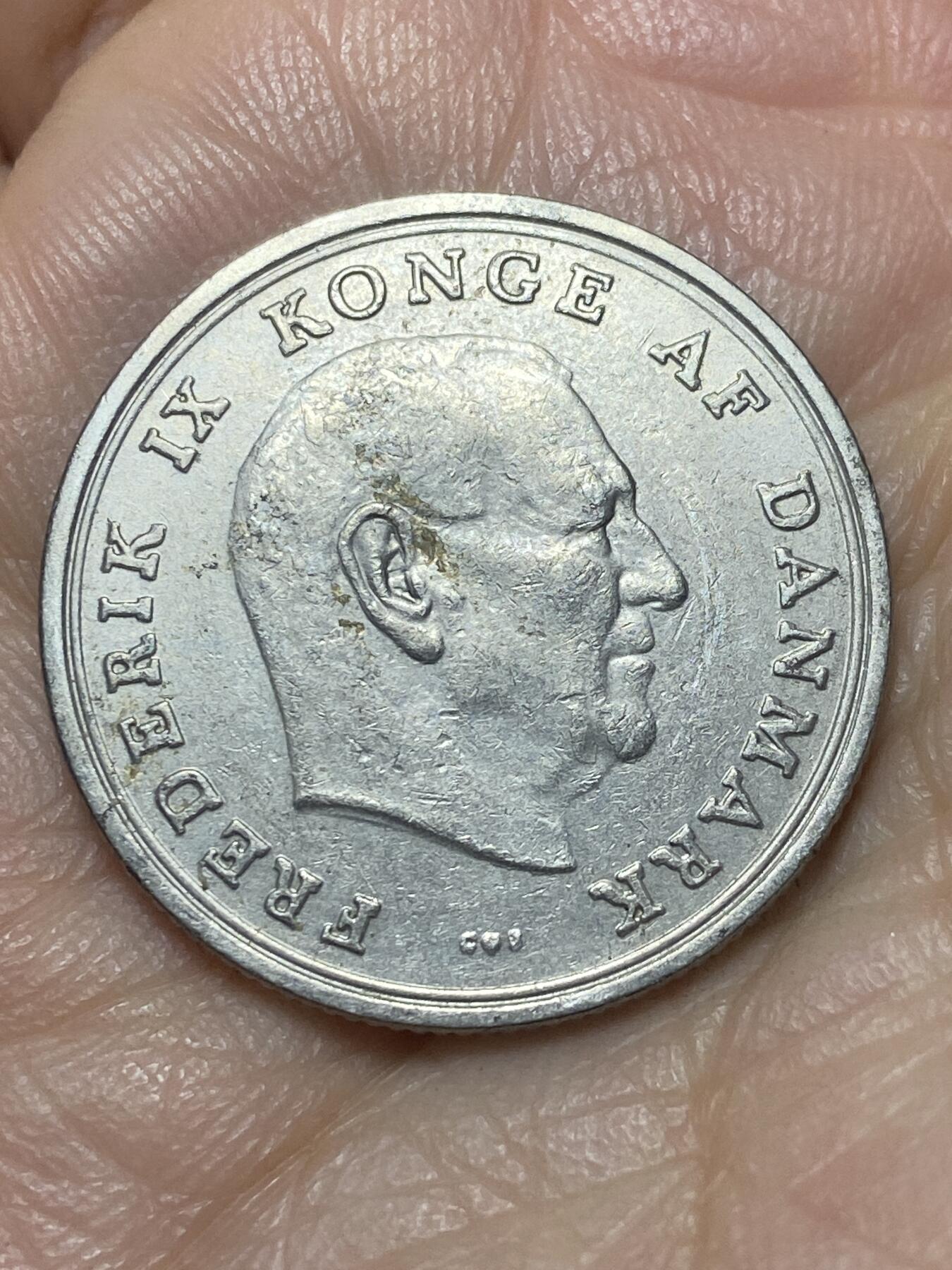 2025年第一百四十场(总第一百六十六场）外国好品散币场(免佣金) 丹麦🇩🇰1968年1克朗(弗雷德里克九世第三版，C; S版)