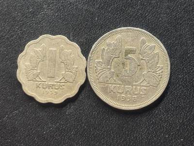 邮泉阁限时拍卖第三十八场 亚洲专场（硬币在国外。请付邮费6元。） - 土耳其1930年代2枚