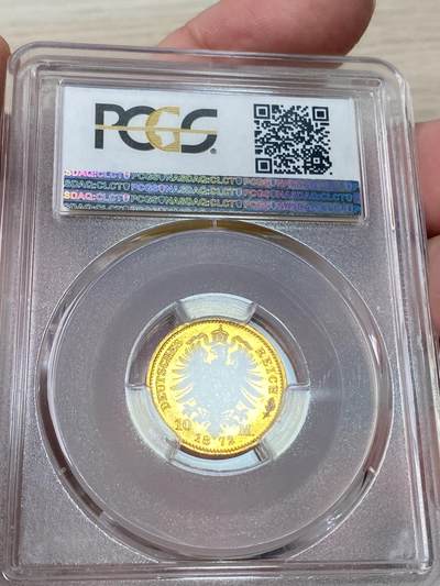 万国钱币拍卖第058期（万国新年大拍） PCGS PR64CAM 1872年德国普鲁士威廉一世短翅精制10马克金币 柏林厂铸 罕见早期精制短翅金马克 PCGS亚军分 深度精铸镜面小镜子一枚 3.98g 900金
