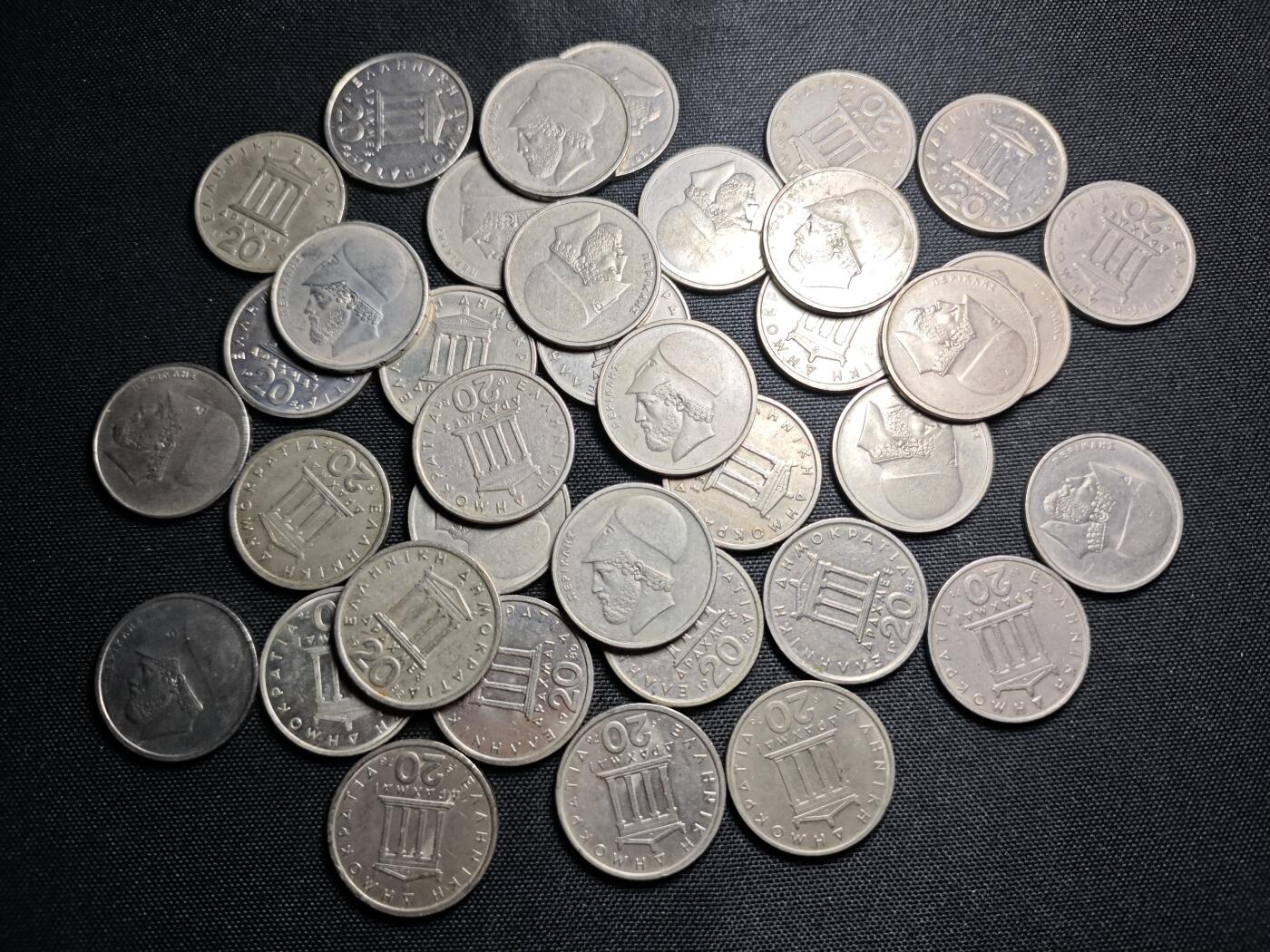 KK钱币收藏小铺 《套币 好品/批量散币专场》  2月预留时间 周末发货  希腊20德拉克马37枚