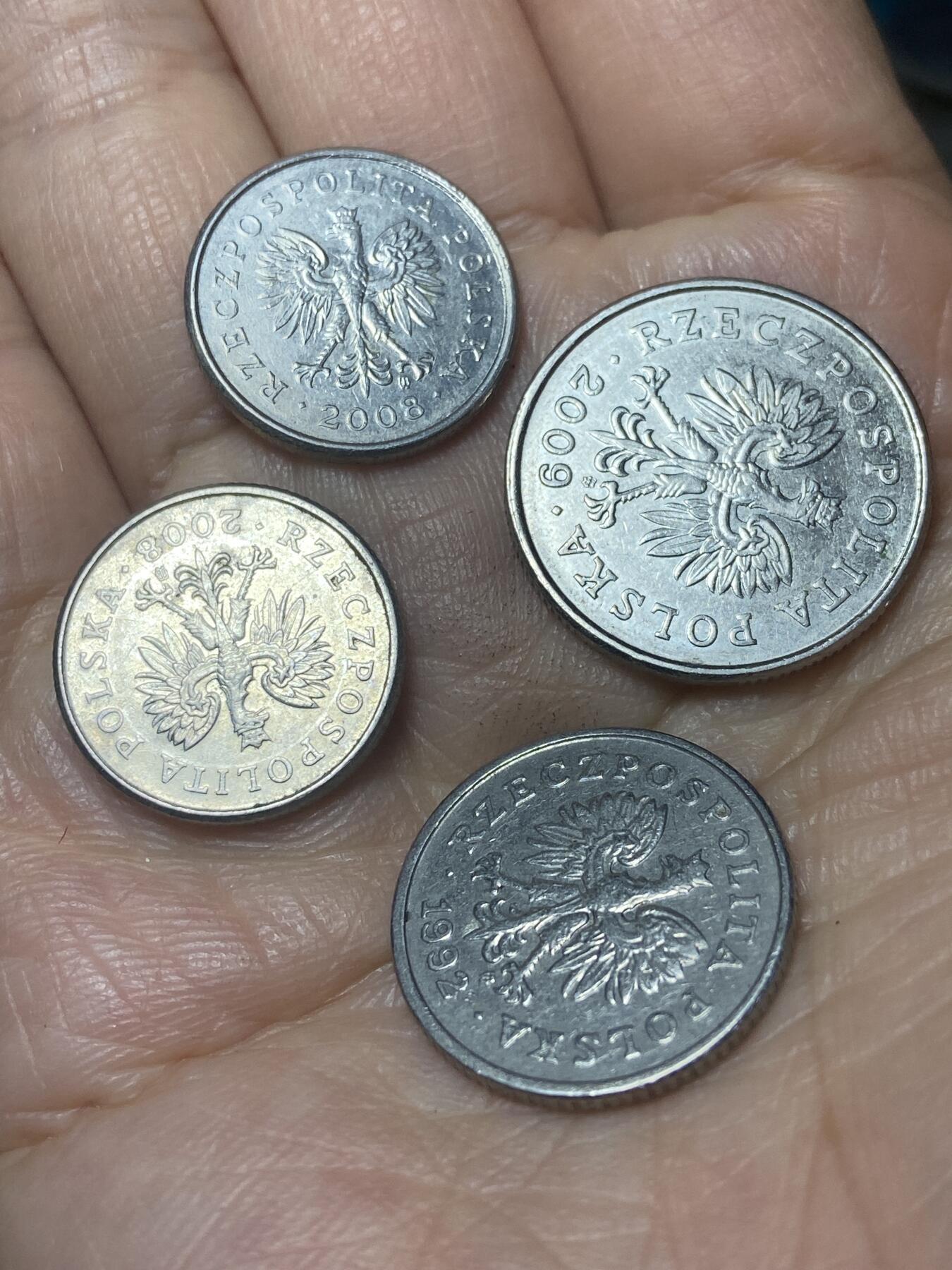 2025年第一百四十场(总第一百六十六场）外国好品散币场(免佣金) 波兰🇵🇱4枚：2008年20格罗希2枚，2009年1兹罗提，1992年50格罗希