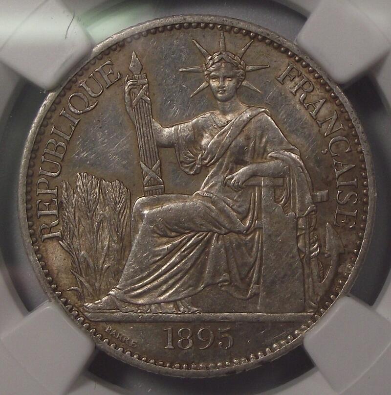 【NGC-MS61季军分】法属印支1895年50分坐洋银币