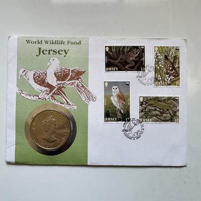 🌹外币初藏🌹🐯2025年第146场  每周二四六晚8️⃣点 接代拍 - 泽西岛1987年2镑克朗纪念币首日封