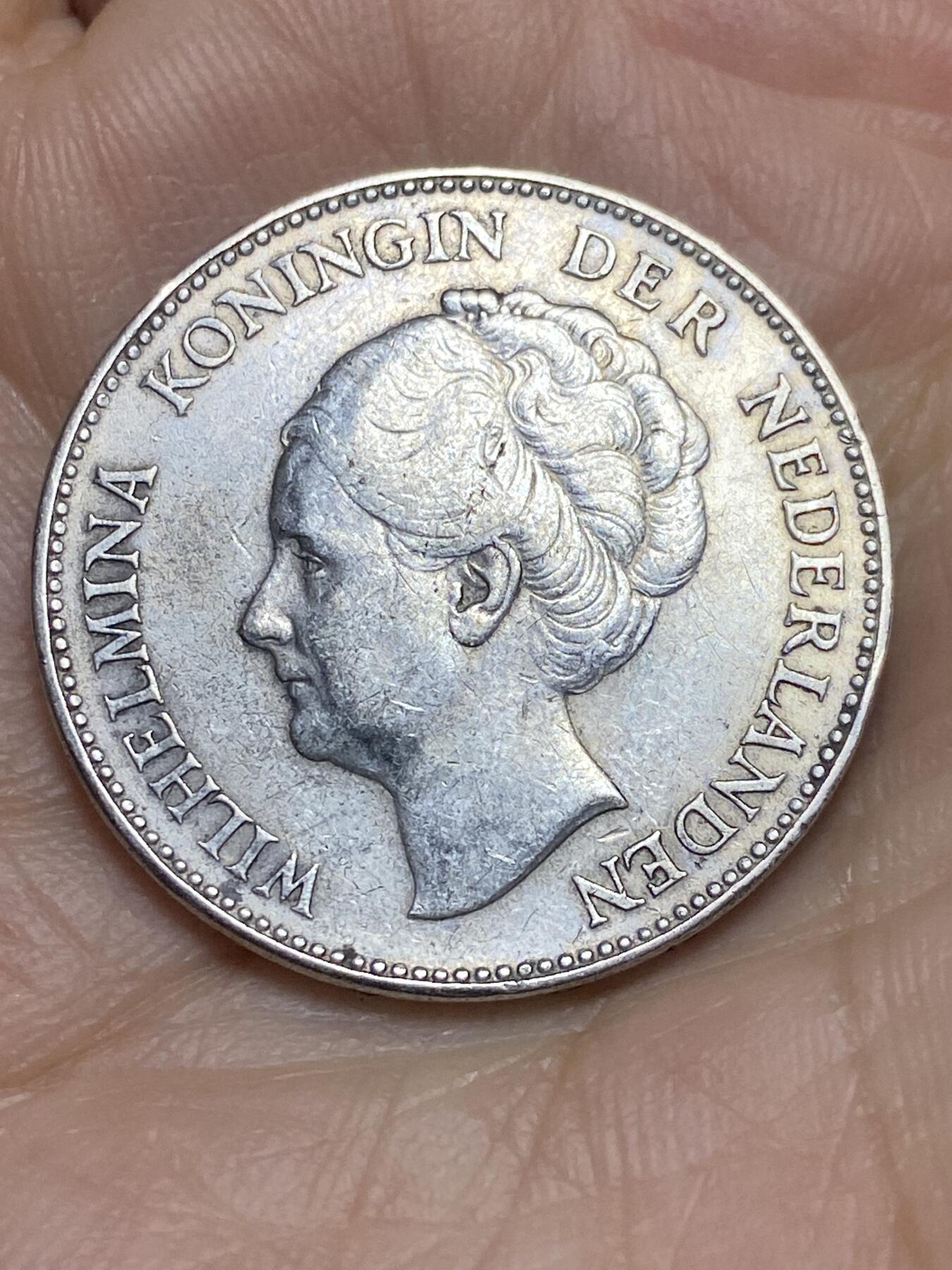 2025年第一百四十三场(总第一百六十九场）外国好品散币场(免佣金) 流通好品–荷兰🇳🇱1938年1盾银币(威廉明娜女王中年，Grapes–葡萄标，720银)