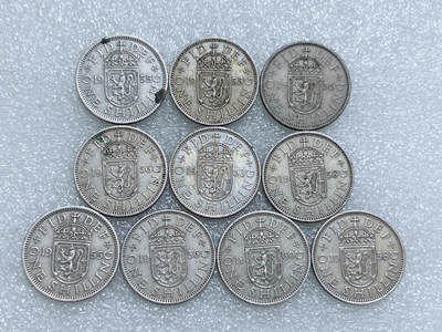 第一海外回流一元起拍收藏 散集专场  第283期 - 英国站狮版1先令硬币 10枚