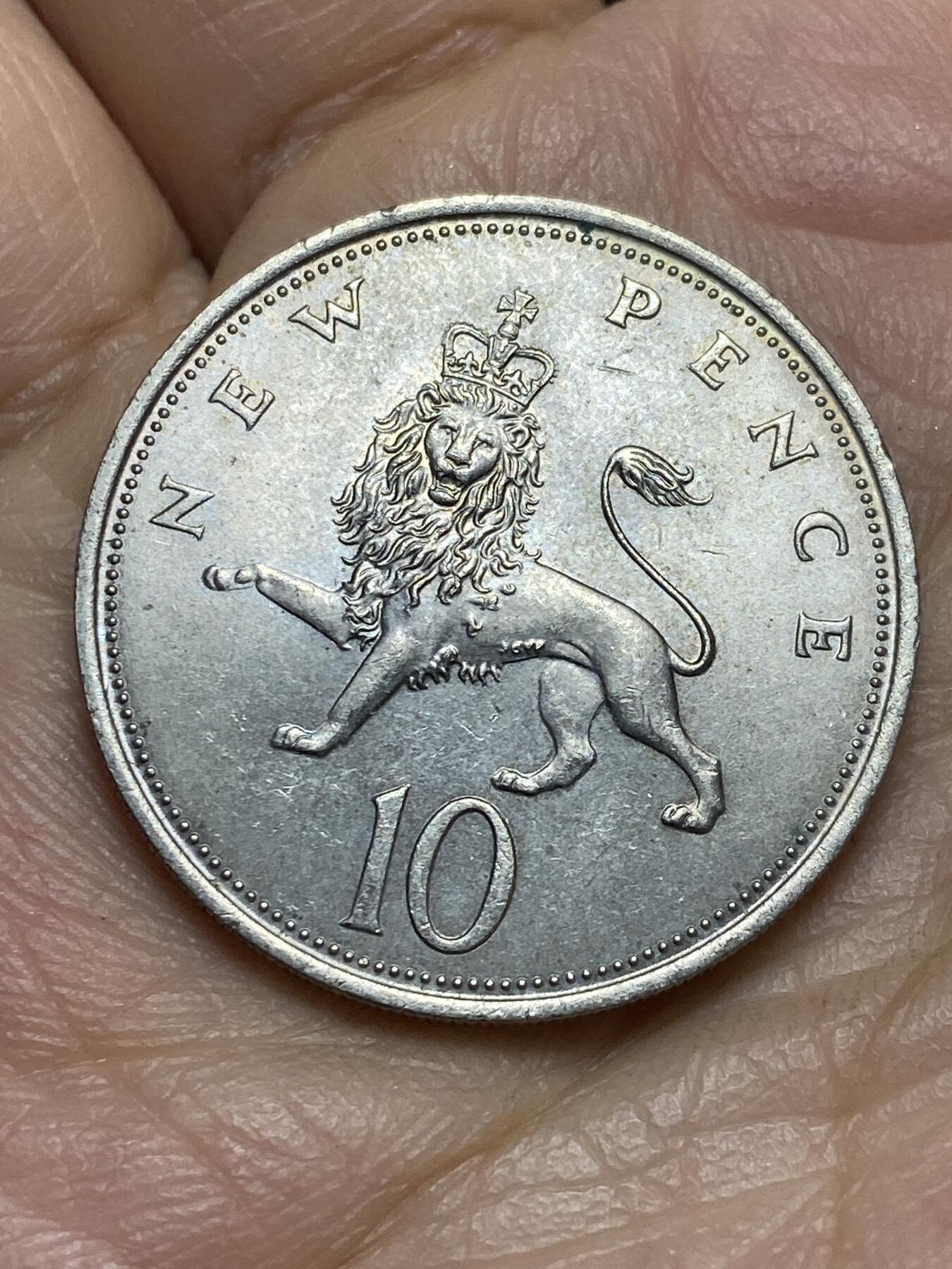 2025年第一百四十三场(总第一百六十九场）外国好品散币场(免佣金) 英国🇬🇧1968年10新便士(伊丽莎白二世中年花冠，十进制第一版首发年)