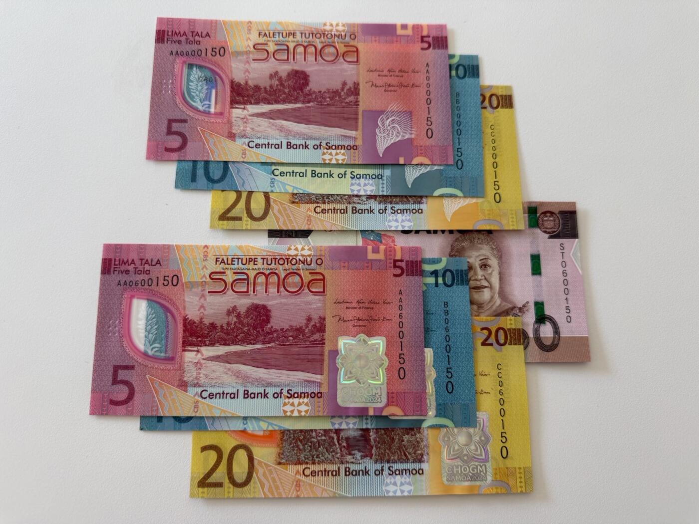🐍甜小邱世界纸币收藏🐍第138期精品场💐 首发冠全同号000150 小套共7张 全新UNC 萨摩亚5-10-20-60塔拉 流通钞+纪念钞 （含原装册）