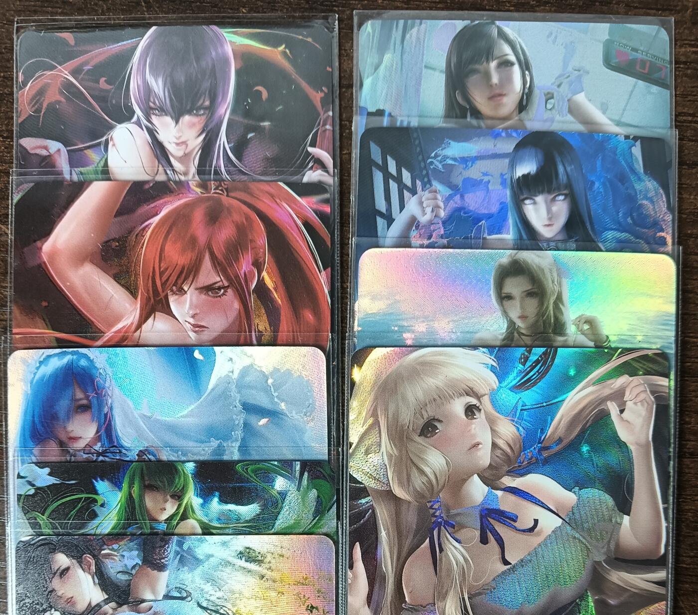 花开卡拍第53期（12月28号周日截拍，品控勿拍!!!拍品不寄存，运费5元，自制卡难免瑕疵，可能存在轻微撞角爆边等出厂瑕疵，品控介意勿拍！） 猴子动漫卡牌 ACG美女第一二三弹大全套共9张 每弹三张 折光彩闪