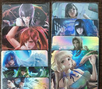 花开卡拍第53期（12月28号周日截拍，品控勿拍!!!拍品不寄存，运费5元，自制卡难免瑕疵，可能存在轻微撞角爆边等出厂瑕疵，品控介意勿拍！） - 猴子动漫卡牌 ACG美女第一二三弹大全套共9张 每弹三张 折光彩闪