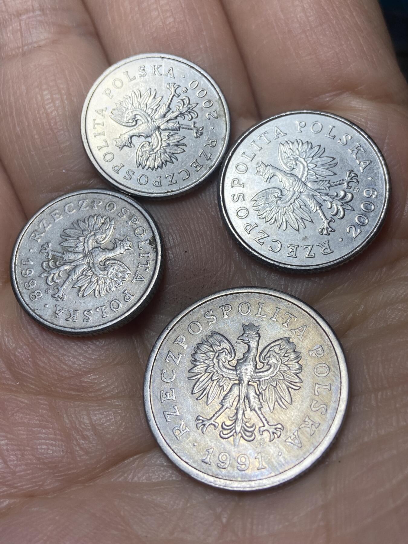 2025年第一百四十场(总第一百六十六场）外国好品散币场(免佣金) 波兰🇵🇱4枚：1998年、2000年20格罗希，2009年50格罗希，1991年1兹罗提