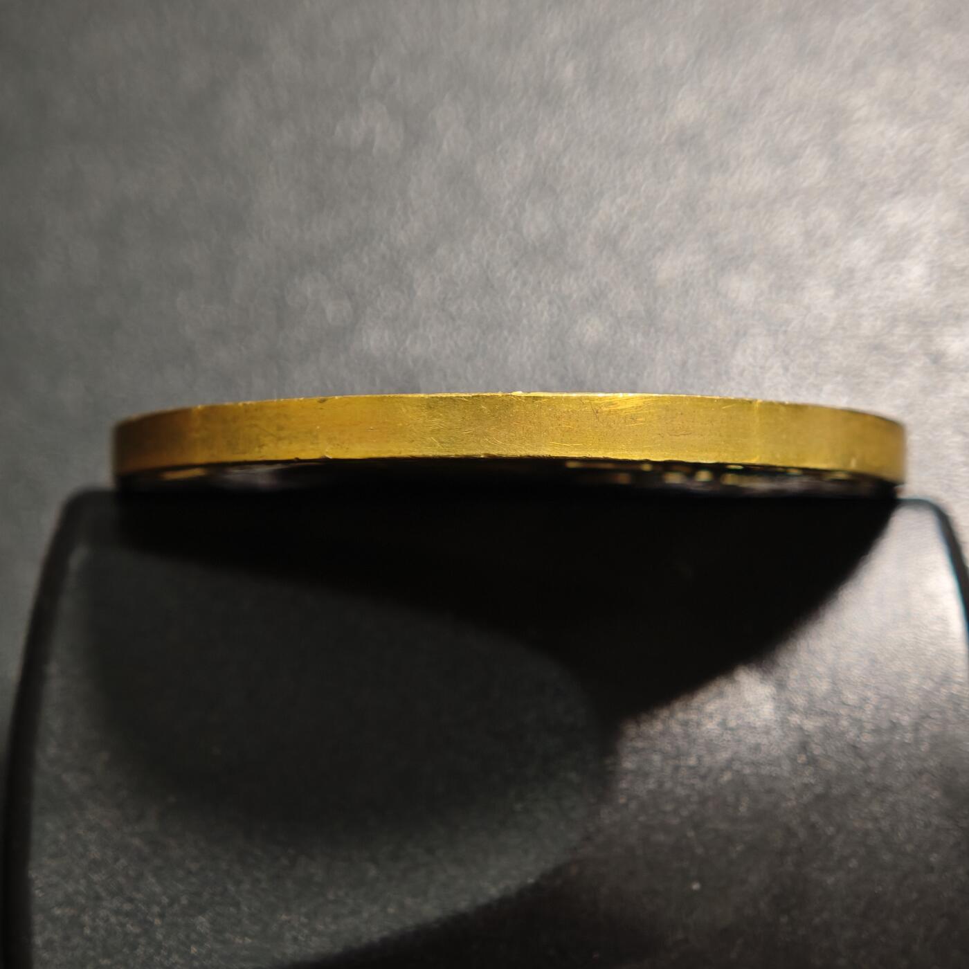 【德藏】世界币章拍卖第159期(元旦专场拍卖) 1923年 德国德紧威斯特法伦10000马克马币镀金铜币 金水十足 直径约：43.9mm；重约：33g