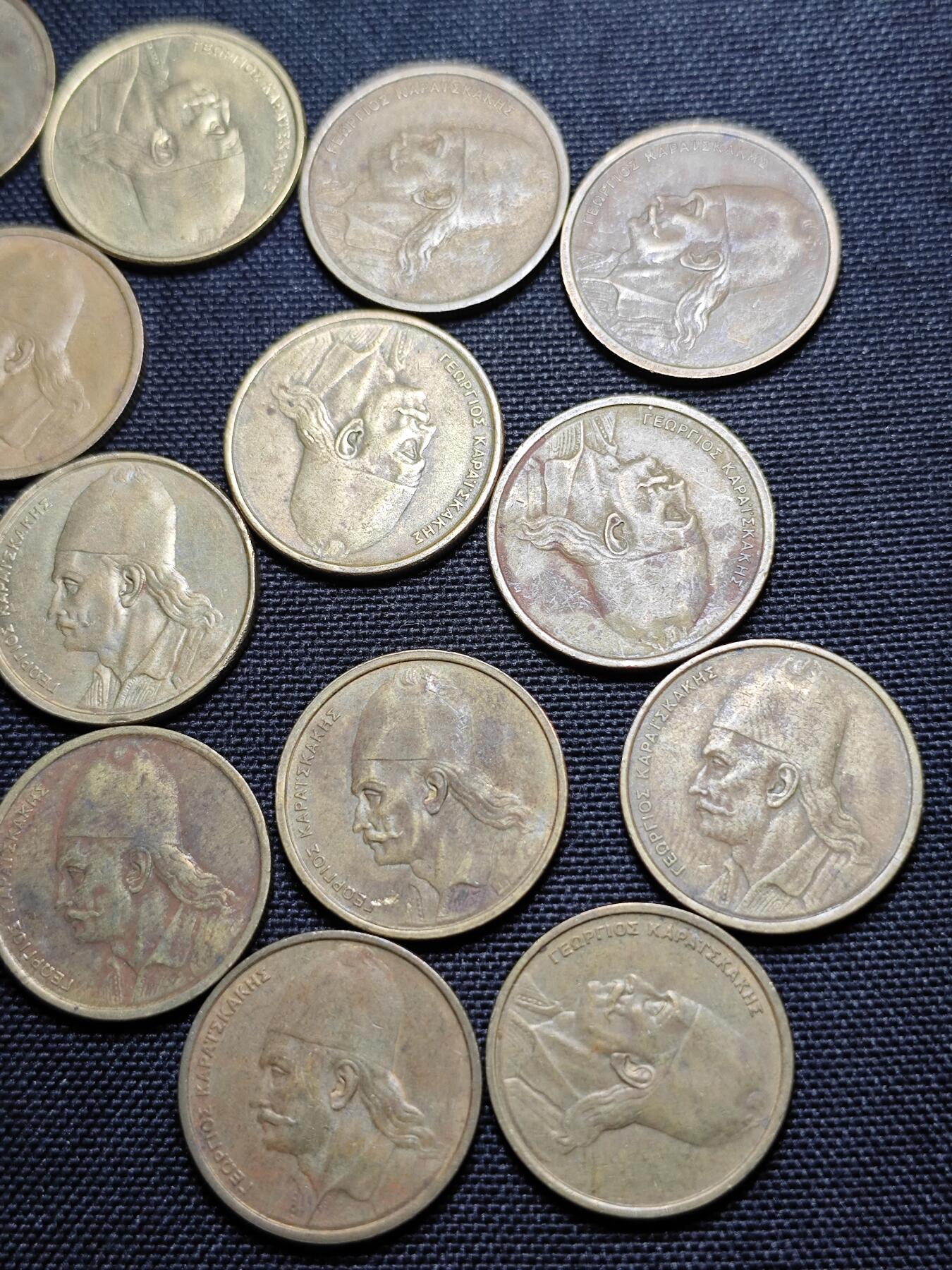 KK钱币收藏小铺 《套币 好品/批量散币专场》  2月预留时间 周末发货  希腊2德拉克马铜币22枚一组