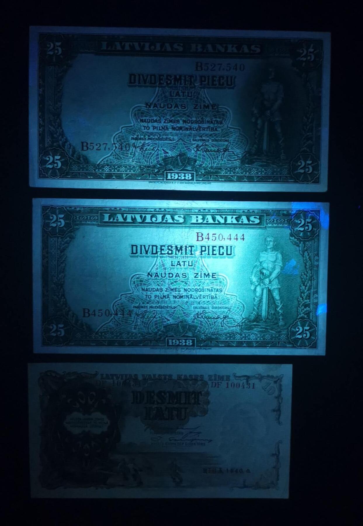 《艾美收藏》第226期-12.28周日外币精品场-蛇年收官 拉脱维亚近代流通好品3张 25面值2张&10面值1张