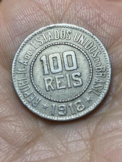2025年第一百四十场(总第一百六十六场）外国好品散币场(免佣金) - 巴西🇧🇷1918年100瑞斯(共和国时期第三版，首发年)