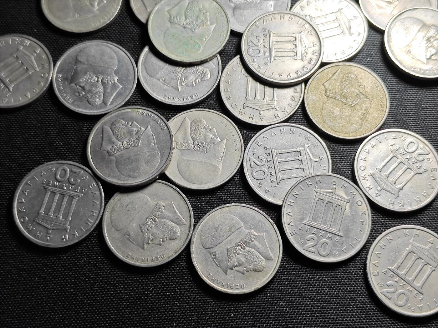 KK钱币收藏小铺 《套币 好品/批量散币专场》  2月预留时间 周末发货  希腊20德拉克马37枚