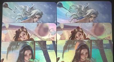 花开卡拍第53期（12月28号周日截拍，品控勿拍!!!拍品不寄存，运费5元，自制卡难免瑕疵，可能存在轻微撞角爆边等出厂瑕疵，品控介意勿拍！） - 冰狗卡牌 艺术卡 小人系列背面艺术小套二宫6张彩闪