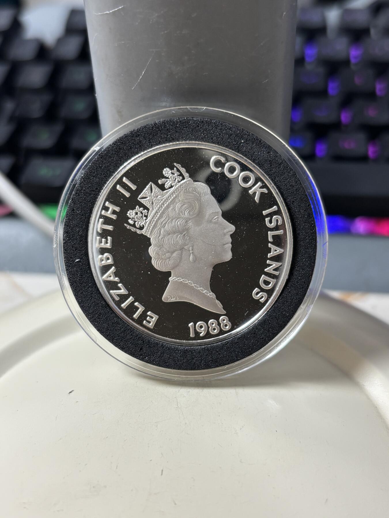 第186期拍卖 库克1988年弗朗西斯·德雷克爵士纪念银币，20.94克，925银，【银价337】