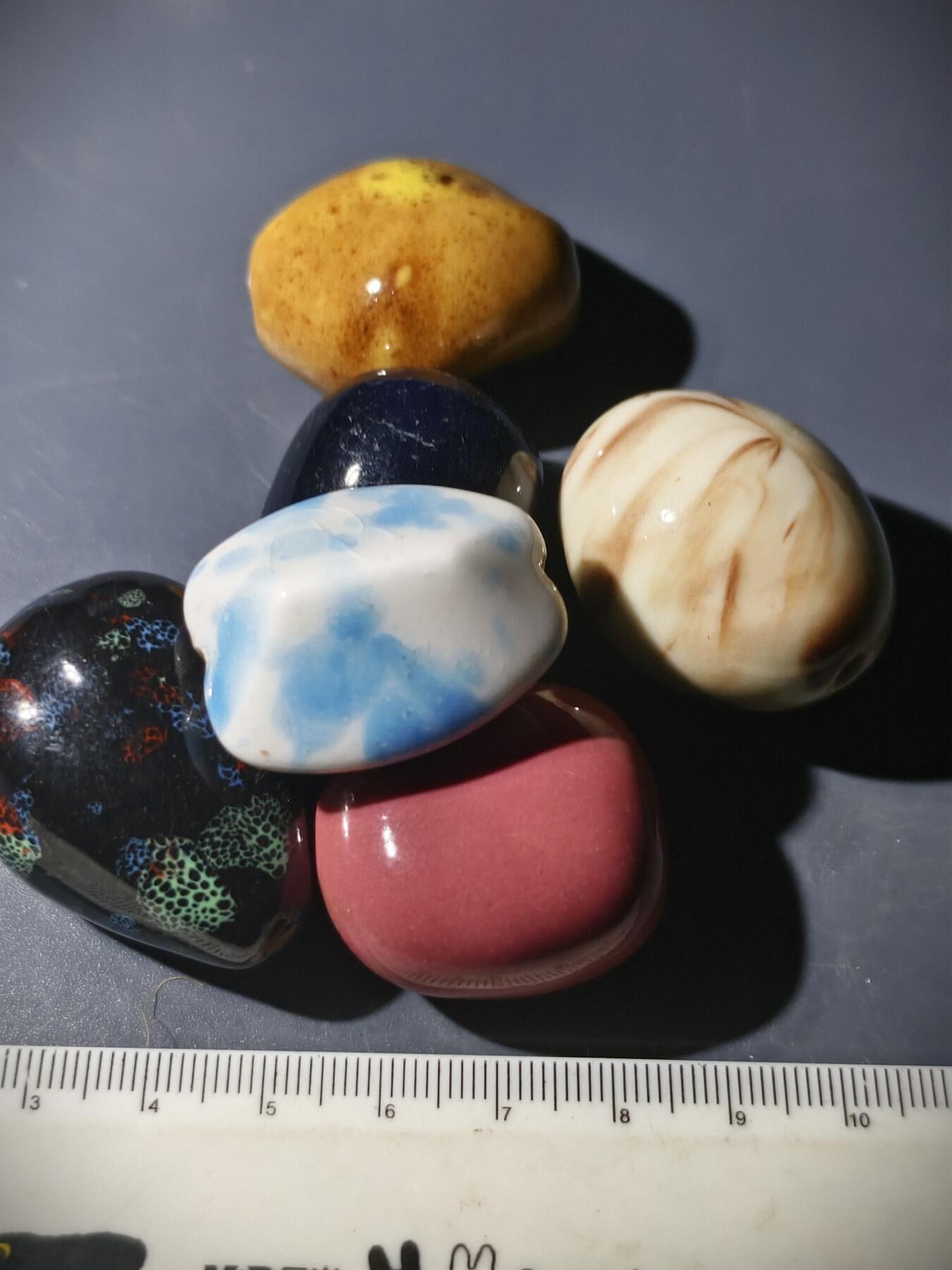 99期回流戒指饰品杂件纪念章丝路钱币专场 中亚回流瓷珠