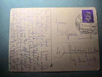 盛世勋华——号角文化勋章邮票专场拍卖第296期 - 德国（1939）1942年实寄明信片 贴小胡子邮票 冬日景色